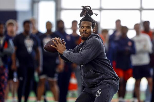 Cam Newton throws at Auburn s pro day AP News